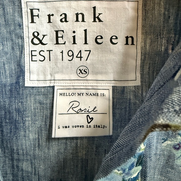 Frank and Eileen NWT Never worn Rosie short  sleeve 100% Linen button front XS - Picture 6 of 10